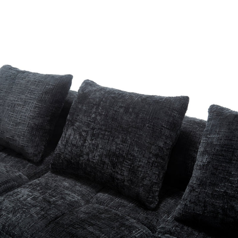 UNITED WE WIN 98.42-inch modular sectional sofa, modern modular L-shaped sofa with chaise longue, equipped with small side pockets and free of compression during installation.-海智集-Default-