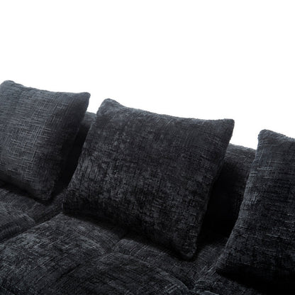UNITED WE WIN 98.42-inch modular sectional sofa, modern modular L-shaped sofa with chaise longue, equipped with small side pockets and free of compression during installation.-海智集-Default-