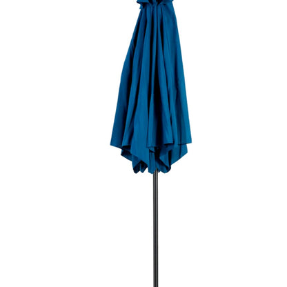 9FT Outdoor Patio Umbrella Outdoor Table Umbrella with Push Button Tilt and Crank, Market Umbrella 6 Sturdy Ribs , Deck, Backyard, Pool (Base Not Included) - ( Dark blue )-海智集-Default-