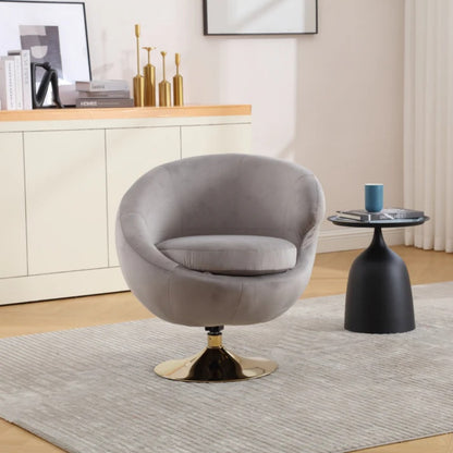 360 Degree Swivel Cuddle Barrel Accent Chairs, Round Armchairs with Wide Upholstered, Fluffy Fabric Chair for Living Room, Bedroom, Office, Waiting Rooms-海智集-Default-