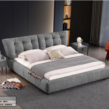 Italian-Inspired Matte Fabric Luxury Bed-海智集-