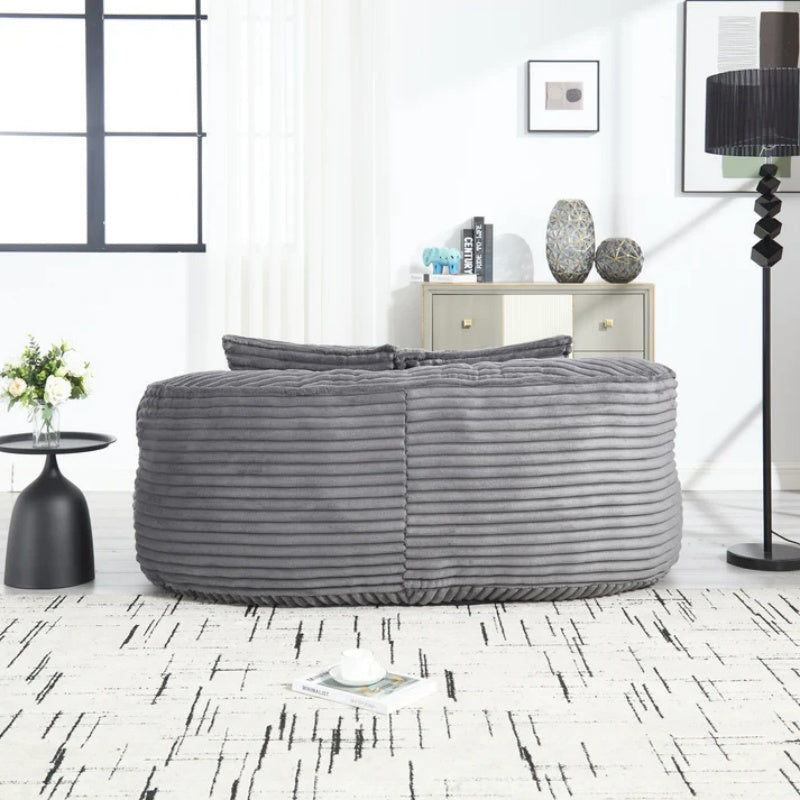 Bean Bag Sofa Lazy Sofa Durable Comfort Lounger High Back Bean Bag Chair Couch for Adults and Kids, Indoor & Outdoor, Dark Gray Corduroy-海智集-Default-