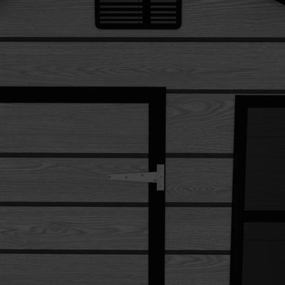 Campcraft 6*6ft resin storage shed, high quality pp material, strong structure, waterproof, rust and UV proof, large storage space, 12mm thick pp board, HD window lighting Black wood grain color-海智集-Default-