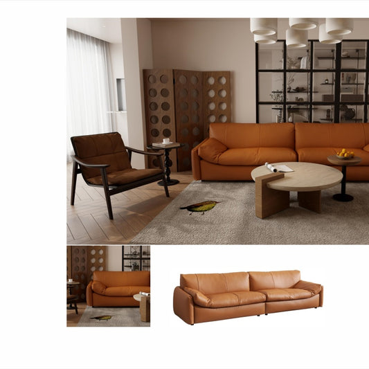 Custom-Sized Bespoke Leather Sofa-海智集-