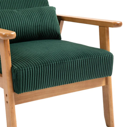 Leisure Chair with Solid Wood Armrest and Feet, Leisure chair, wood frame, velvet, solid rubber wood legs, Mid-Century Modern Accent chair, for Living Room Bedroom Studio chair,Two packs-海智集-Default-