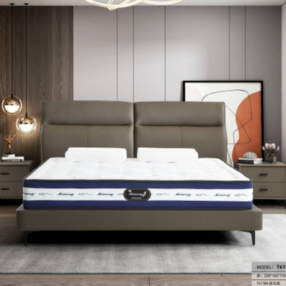 Luo LAN Series Italian Light Luxury Leather Bed T6138#235*182*110 (Single bed without bedside table)-海智集-