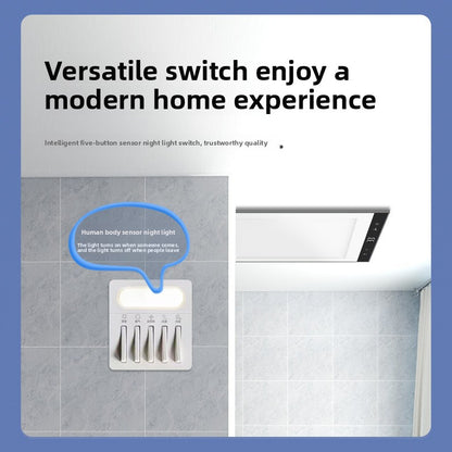 Night Light Switch Bathroom Heater Integrated Ceiling LED Light Fan Exhaust Fan Lighting Integrated Bathroom Heater-Kitchen & Bathroom-海智集-Night Light Switch Dual Core 2550W-