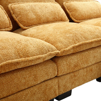 UNITED WE WIN Modern Large chenille Fabric U-Shape Sectional Sofa-海智集-Default-