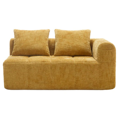 UNITED WE WIN Chenille Loveseat Sofa,Minimalist Modular Couches Sleeper for Living Room Bedroom Apartment Lounge-海智集-Default-