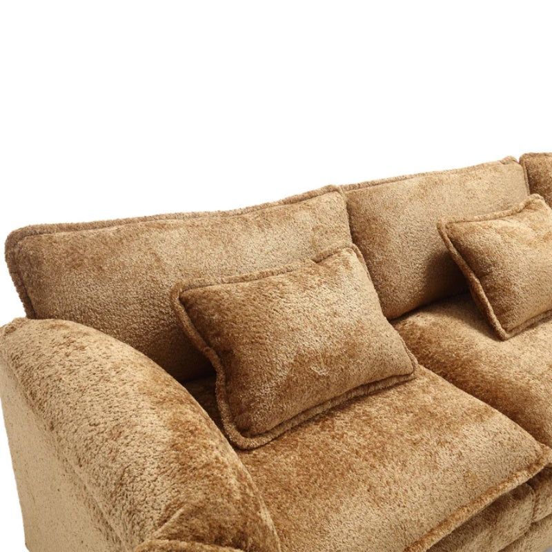 Modern Large L-Shape Sectional Chenille fabric, movable pedals, detachable armrests, oversized three-seat Sofa-海智集-Default-
