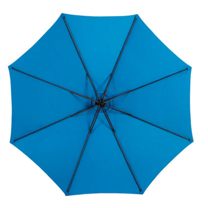 Best Choice Products 10ft Offset Hanging Market Patio Umbrella w/Easy Tilt Adjustment, Polyester Shade, 8 Ribs for Backyard, Poolside - ( Dark blue ) (No Base)-海智集-Default-