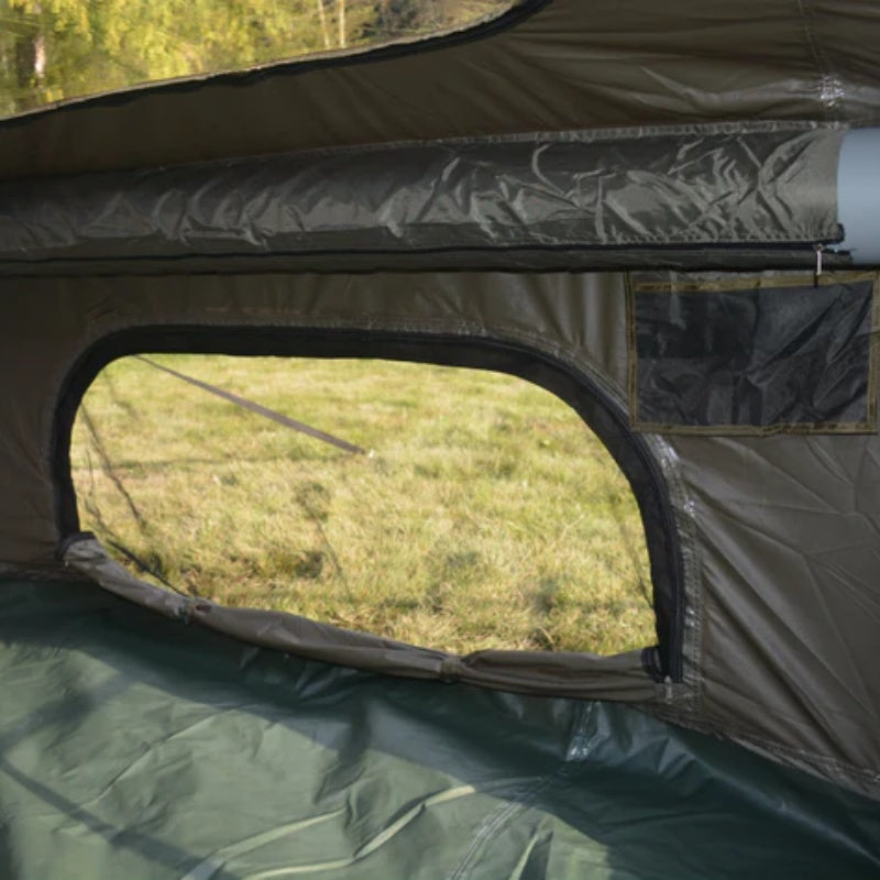 9.8 x13ft Inflatable Camping Tents with Hand Pump, Air Glamping Tents, Easy Setup Waterproof and Windproof Blow up Tent, 4 Seasons Oxford Cabin Tent with Mesh & Chimney Window. Army green-海智集-Default-