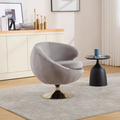 360 Degree Swivel Cuddle Barrel Accent Chairs, Round Armchairs with Wide Upholstered, Fluffy Fabric Chair for Living Room, Bedroom, Office, Waiting Rooms-海智集-Default-