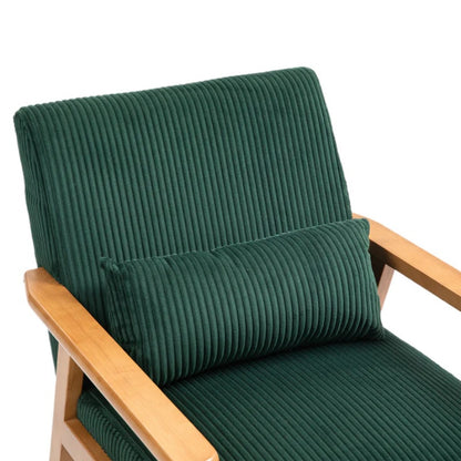 Leisure Chair with Solid Wood Armrest and Feet, Leisure chair, wood frame, velvet, solid rubber wood legs, Mid-Century Modern Accent chair, for Living Room Bedroom Studio chair,Two packs-海智集-Default-