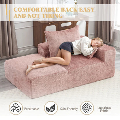 UNITED WE WIN Memory Foam 2-Seater Couch, No Installation & Easy to Transport, Deep Seat Modern Sofa with Chenille Fabric, Couch for Living Room, Bedroom, Apartment, Home Office-海智集-Default-