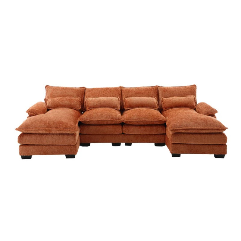 UNITED WE WIN Modern Large chenille Fabric U-Shape Sectional Sofa-海智集-Default-