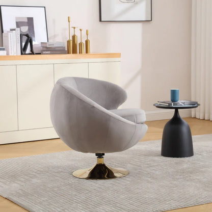 360 Degree Swivel Cuddle Barrel Accent Chairs, Round Armchairs with Wide Upholstered, Fluffy Fabric Chair for Living Room, Bedroom, Office, Waiting Rooms-海智集-Default-