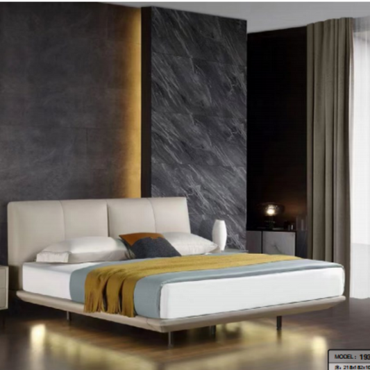 Luo LAN Series Italian Light Luxury Leather Bed T6138#218*182*105 (Single bed without bedside table)-海智集-