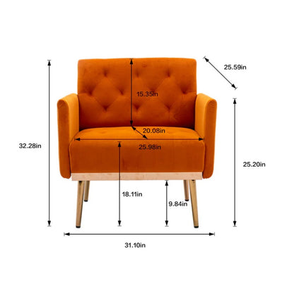 COOLMORE Accent Chair ,leisure single sofa with Rose Golden feet-海智集-Default-