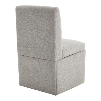 COOLMORE 360 Degree Swivel Upholstered Dining Chairs Set of 2 Swivel Dining Room Chairs Kitchen Chairs Casters & Storage Comfy Modern Rolling Chair for Living Room Fabric Armless Chair-海智集-Default-