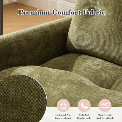 UNITED WE WIN Swivel Barrel Chair - Mid Century Modern Chair, Thick Padded Arm Chair with Solid Metal Base, Comfortable Single Sofa Chair, Swivel Accent Chair for Living Room Bedroom-海智集-Default-
