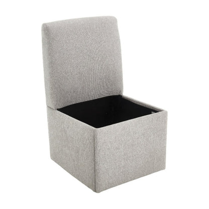 COOLMORE 360 Degree Swivel Upholstered Dining Chairs Set of 2 Swivel Dining Room Chairs Kitchen Chairs Casters & Storage Comfy Modern Rolling Chair for Living Room Fabric Armless Chair-海智集-Default-
