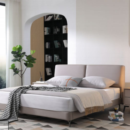 Luo LAN Series Italian Light Luxury Leather Bed 1931#218*183*98 (Single bed without bedside table)-海智集-