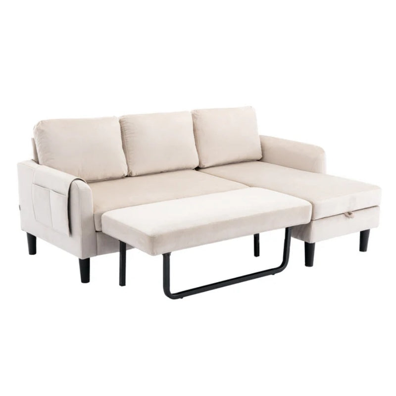 UNITED WE WIN Sectional Sofa Reversible Sectional Sleeper Sectional Sofa with Storage Chaise-海智集-Default-