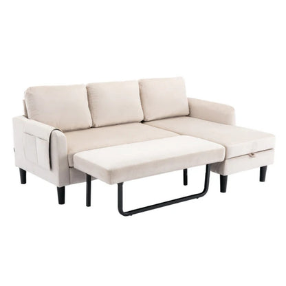 UNITED WE WIN Sectional Sofa Reversible Sectional Sleeper Sectional Sofa with Storage Chaise-海智集-Default-