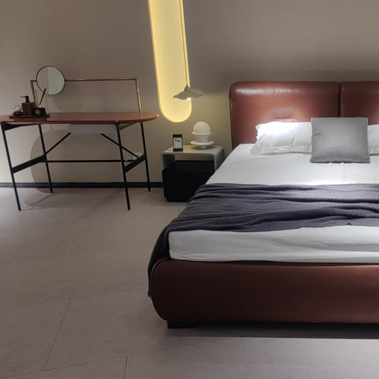 Extra-Tall Leather Bed for Loft Bedrooms-海智集-