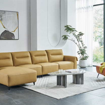 The living room hotel sofa is made of genuine leather, which is light luxury and easy to clean-海智集-