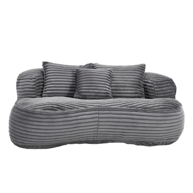 Bean Bag Sofa Lazy Sofa Durable Comfort Lounger High Back Bean Bag Chair Couch for Adults and Kids, Indoor & Outdoor, Dark Gray Corduroy-海智集-Default-