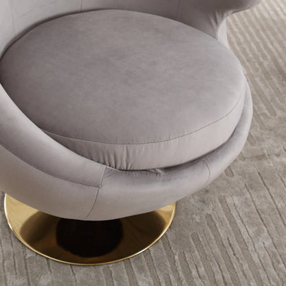 360 Degree Swivel Cuddle Barrel Accent Chairs, Round Armchairs with Wide Upholstered, Fluffy Fabric Chair for Living Room, Bedroom, Office, Waiting Rooms-海智集-Default-