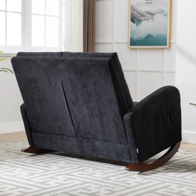 COOLMORE Rocking Chair Upholstered Mid Century Modern Rocker Oversized Wingback Armchair for Living Room-海智集-Default-