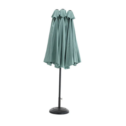 14.8 Ft Double Sided Outdoor Umbrella Rectangular Large with Crank ( Light green )(No Base)-海智集-Default-