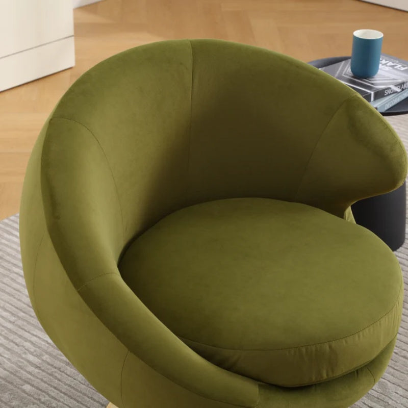 360 Degree Swivel Cuddle Barrel Accent Chairs, Round Armchairs with Wide Upholstered, Fluffy Fabric Chair for Living Room, Bedroom, Office, Waiting Rooms-海智集-Default-