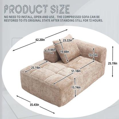 UNITED WE WIN Chenille Loveseat Sofa,Minimalist Modular Couches Sleeper for Living Room Bedroom Apartment Lounge-海智集-Default-