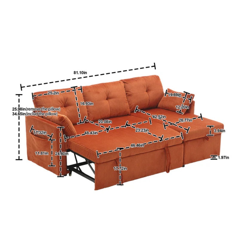 UNITED WE WIN-Furniture, modular L-shaped sofa, modular long sofa with reversible chaise lounge, Sofa bed, Sleeper sofa, modular sofa combination with storage seats.-海智集-Default-