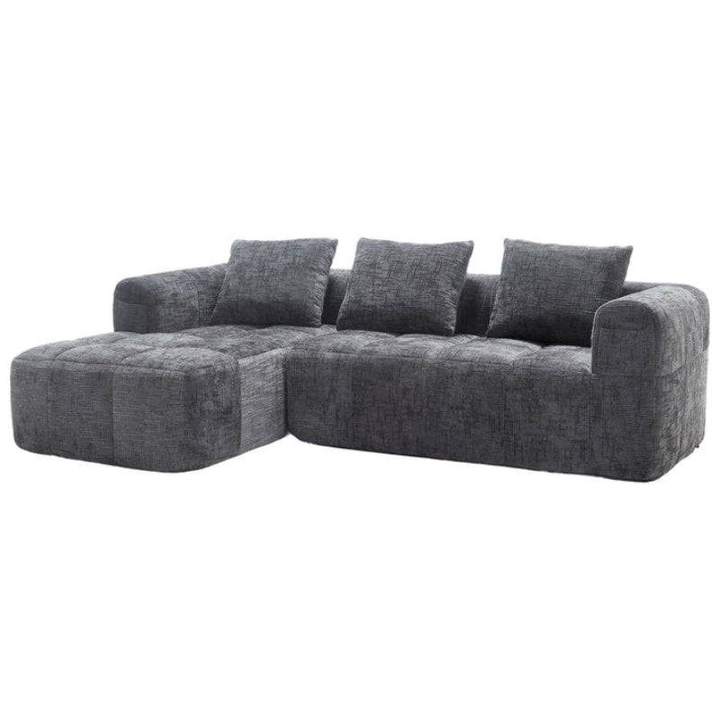 UNITED WE WIN 98.42-inch modular sectional sofa, modern modular L-shaped sofa with chaise longue, equipped with small side pockets and free of compression during installation.-海智集-Default-