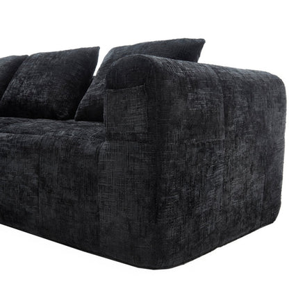 UNITED WE WIN 98.42-inch modular sectional sofa, modern modular L-shaped sofa with chaise longue, equipped with small side pockets and free of compression during installation.-海智集-Default-