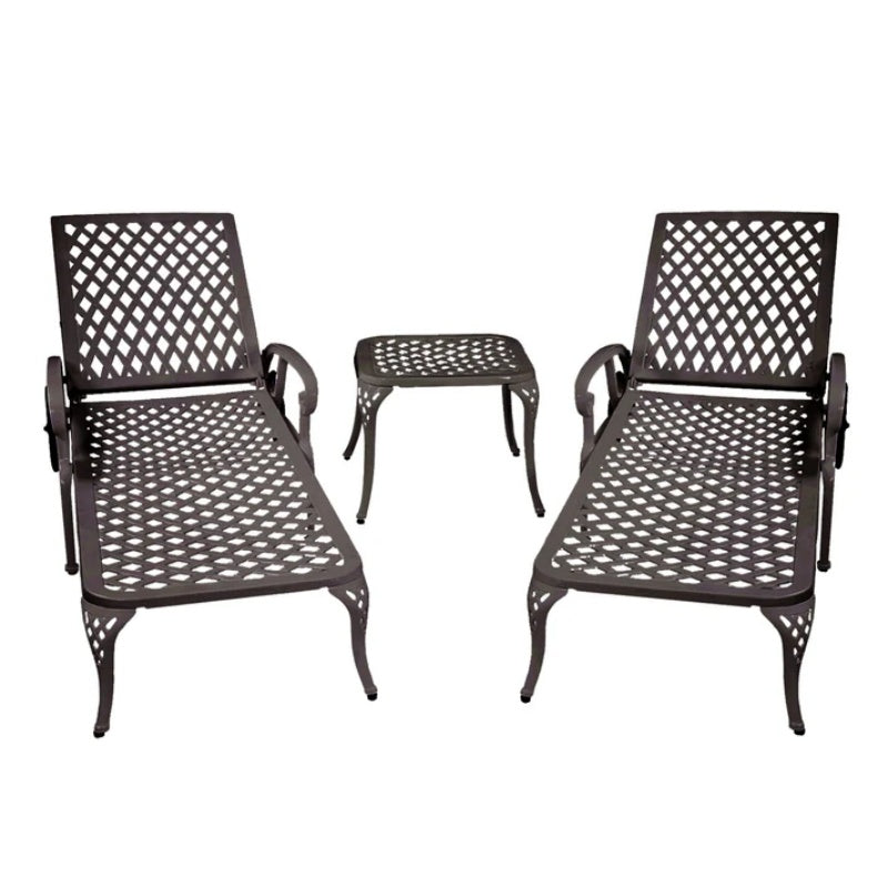 Aluminium Cast lounge chair 1pcs brown-海智集-Default-