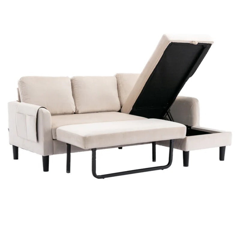 UNITED WE WIN Sectional Sofa Reversible Sectional Sleeper Sectional Sofa with Storage Chaise-海智集-Default-