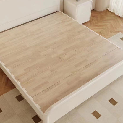 Yi Ran Ju Series Rubber Wood Log Style Cream Style Minimalist Style Solid Wood Bed 6606 (Including Oak Bed Board)-海智集-