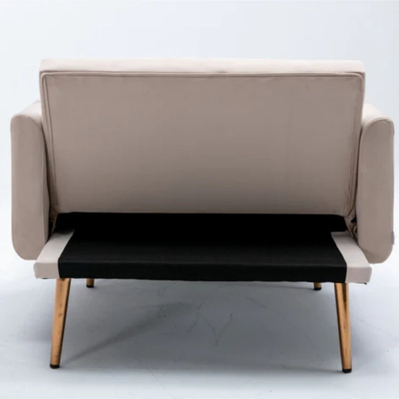 COOLMORE fashionable and classic style chaise lounge chair / accent chair for Living Room, bedroom (Beige velvet)-海智集-Default-