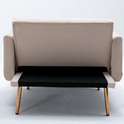 COOLMORE fashionable and classic style chaise lounge chair / accent chair for Living Room, bedroom (Beige velvet)-海智集-Default-