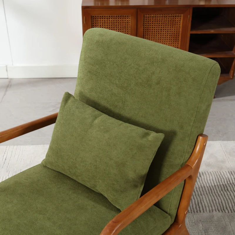COOLMORE Modern Accent Chair, Solid Wood Padding Lounge Armchairs With One pillow for Living Room, Bedroom, Guest Room (Green)-海智集-Default-