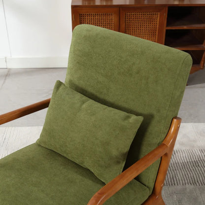 COOLMORE Modern Accent Chair, Solid Wood Padding Lounge Armchairs With One pillow for Living Room, Bedroom, Guest Room (Green)-海智集-Default-