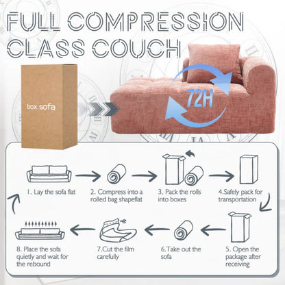 UNITED WE WIN Chenille Loveseat Sofa,Minimalist Modular Couches Sleeper for Living Room Bedroom Apartment Lounge-海智集-Default-