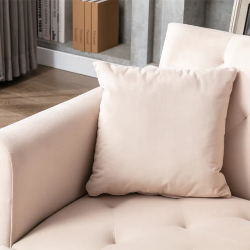 COOLMORE fashionable and classic style chaise lounge chair / accent chair for Living Room, bedroom (Beige velvet)-海智集-Default-