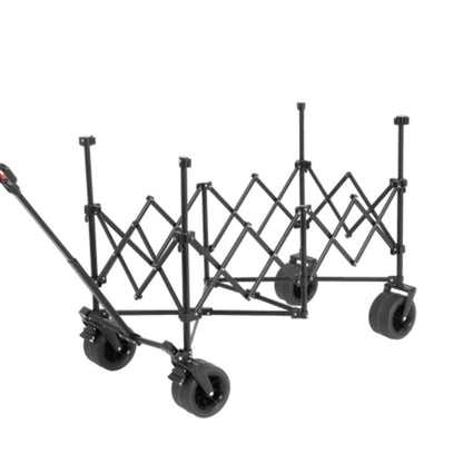 Beach Wagon,Collapsible Wagon 220lbs with Big Wheels Foldable Wagon Carts, Heavy Duty 300L Folding Utility Garden Cart with Big All-Terrain Beach Wheels & Drink Holders. Black-海智集-Default-